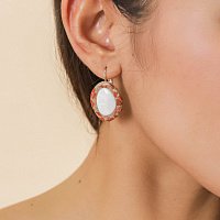 Серьги Milano (яшма,песок,раковина,3 см, г/п: золото) 12-90188 Франция Nature Bijjoux
