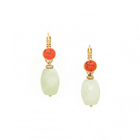 Серьги Tivoli (Говлит, нефрит, 3,6х1,2 см) 12-90228 Франция Nature Bijjoux