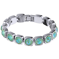 Браслет Теннис (кристаллы мятные, 8 мм, г/п: родий 17-19 см) Uvelina SW00 0010R-147B