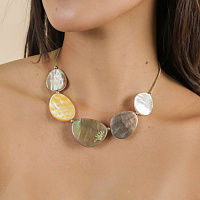 Колье Calliope (перламутр Палавана,коричневый,золотистый,42 см) 15-43401 Франция Nature Bijjoux 