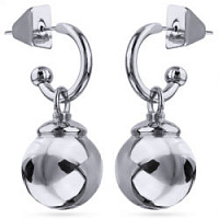 Серьги (г/п: родий, 14 мм) BS05 0700G-00E Uvelina