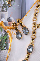 Серьги (кристалл серый с голубым блеском, 4.1х1,3 см, 13 гр.) Италия Claudio Canzian 002 02 313