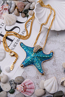 Колье Морские звезды (эмаль, кристаллы Swarovski, 87 см, 8х6см) Италия ANNIBALE BALDINI 007 05 00022