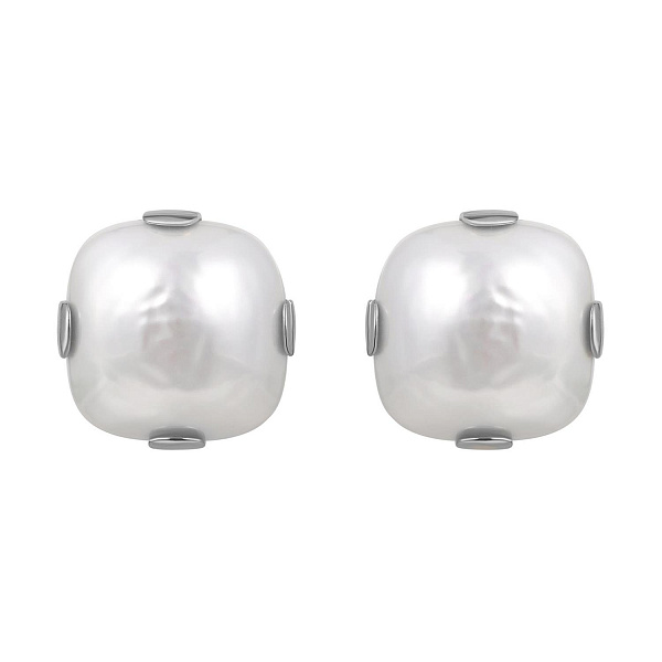 Клипсы (майорка, г/п: родий, 2,2х2,2 см, 22 гр.) Испания Madreperla 020 02 115