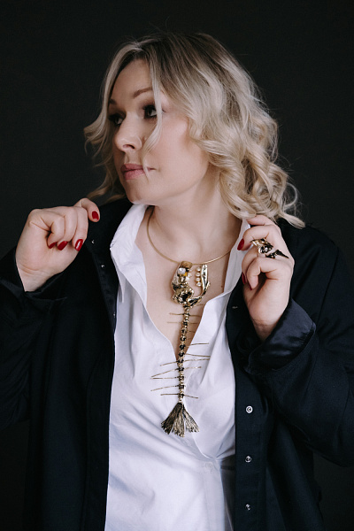 Колье Рыба (г/п: золото, d 14.5 см 25,5х6,5 см) Греция Kalliope 022 05 045