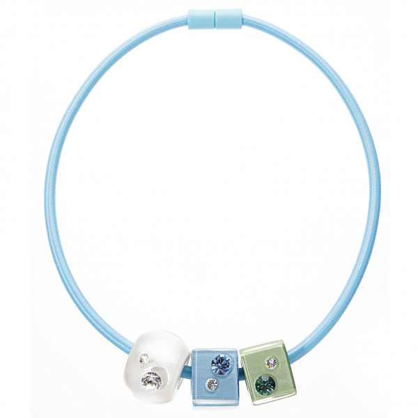 Колье Bliss inspiration (голубой, кристаллы,3 шарма, 50 см) Голландия ZSISKA