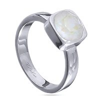 Кольцо Теннис (Кристалл белый опал хамелеон 8 мм, г/п: родий, р.19) Uvelina SW00 0010R-129R-9