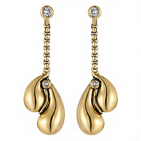 Серьги (кристалл прозрачный, графит, 7.4х2.3 см, 18 гр.) Италия Claudio Canzian 002 02 901