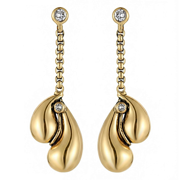 Серьги (кристалл прозрачный, графит, 7.4х2.3 см, 18 гр.) Италия Claudio Canzian 002 02 901