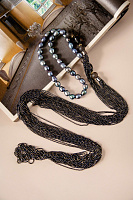 Колье Afrodite pearl (Жемчуг синий, раухтопаз, цепи маниль) Италия Perfetto 51 0001 001