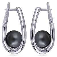 Серьги (Майорка черная матовая 12мм , г/п:родий) Uvelina MG00 0033R-22E