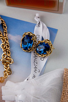 Серьги (Кристалл синий, 2,3х1,9 см, 12 гр.) Италия Claudio Canzian 002 02 821