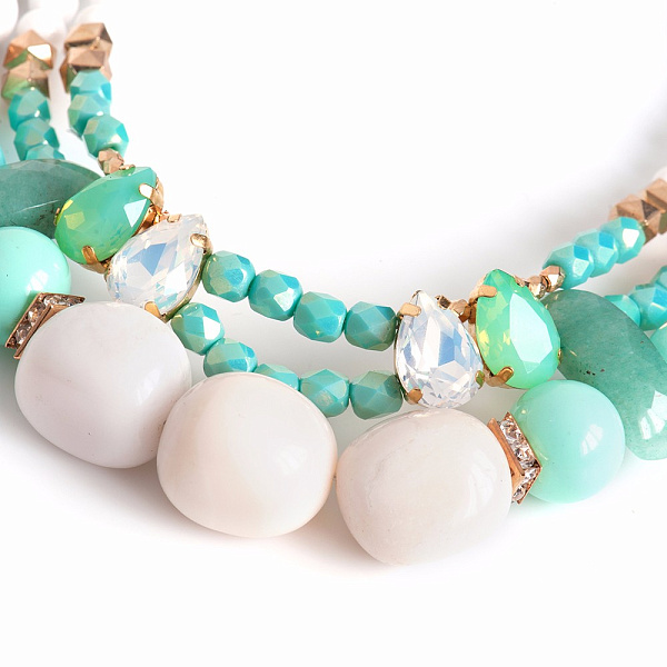 Колье (Нефрит, опал, жемчуг Majorca, хр.стекло, юв.смола) Solo 10107451 Россия