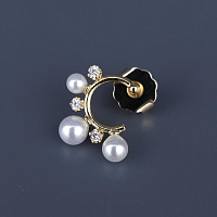 Серьги (Майорка, кристаллы: цирконий, г/п: золото, 1,8х1,9 см, 2 гр.) Испания Madreperla 020 02 084