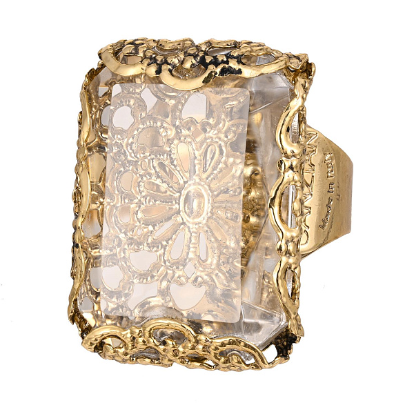 Кольцо (кристалл прозрачный, 2,6х1,8х0,6 см) Италия Claudio Canzian 002 01 460