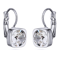 Серьги Теннис (кристаллы белые, г/п: родий 8 мм) Uvelina SW00 0010R-001E