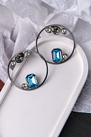 Серьги Sameera (кристаллы голубые, прозрачные, г/п: серебро, d 5 см) Katerina Vassou KV25.2-308362S