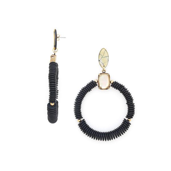 Серьги Salamandr (кокос,перламутр,9 см,латунь) 12-90041 Франция Nature Bijjoux