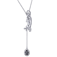 Колье Грация (кристаллы темно-серые, г/п: родий) SW00 0065R-014N