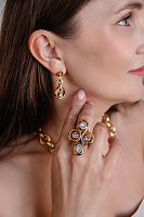 Кольцо (кристаллы персиковые, прозрачные 4,4х3,1 см) Италия Claudio Canzian 002 01 551