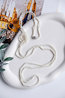 Колье Grazia perls (майорский жемчуг, кристаллы, г/п: родий, 130 см) Италия Perfetto