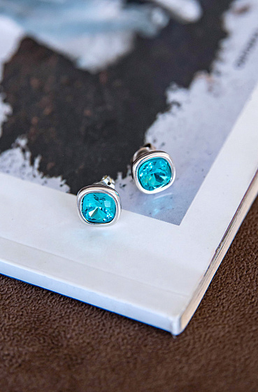 картинка Серьги Ciclon EMO608-36 (Бирюзовый,г/п: серебро) Испания ювелирный  магазин Калина являющийся официальным дистрибьютором в России 