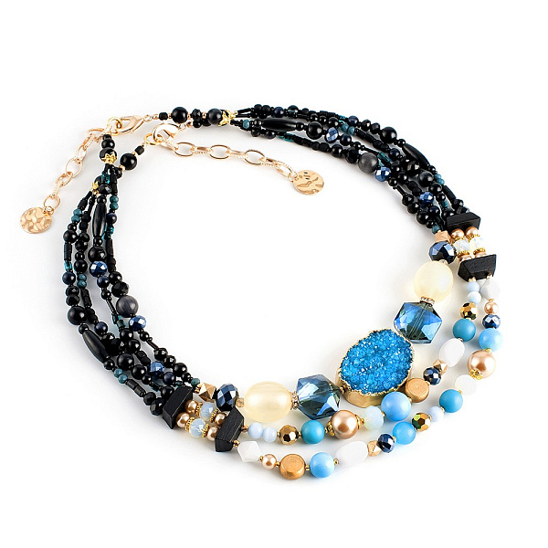 Колье (Агат, палисандр. дерево, майорка, хрусталь, кош.глаз, ) 10111491 Россия