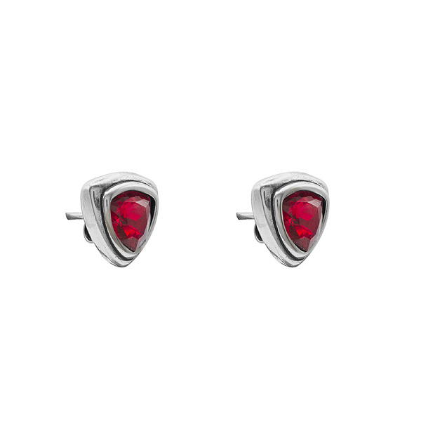 Серьги Ciclon 251600-03 (кристалл красный, г/п: серебро, 1.2х1.2 см) Испания Amarre