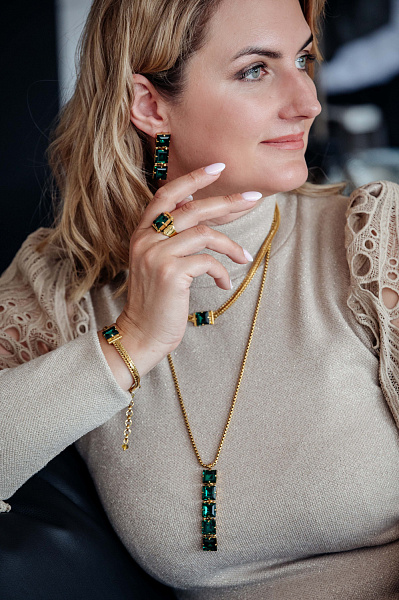 Колье (кристалл зеленый) Италия  Claudio Canzian 002 05 666