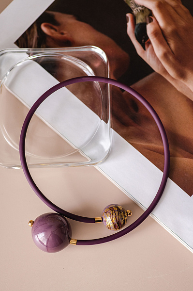 Колье Venezia Due сливовая/сливовый ENZO BENZO 