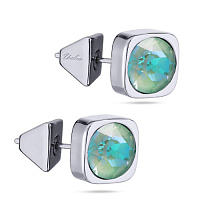 Пусеты Теннис (кристаллы мятные, г/п: родий, 8 мм) Uvelina SW00 0010R-147E1