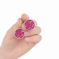 Серьги Iren, 15 mm, фиолетовый, г/п: родий, 5540-5254-7096 Чехия Anabel Crystal