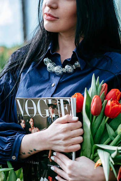 Колье Piogge прозрачная/черный Италия ENZO BENZO 