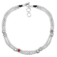 Колье Ciclon 251812-66 (кристалл прозрачный, лиловый, красный, г/п:серебро, 42+4 см) Испания Amarre