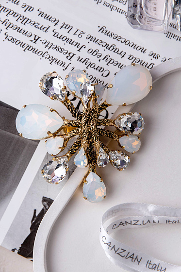 картинка Кольцо Хромосомы (кристаллы белый опал, прозрачные, 8.5х8.5 см) Италия Claudio Canzian 002 01 031 ювелирный  магазин Калина являющийся официальным дистрибьютором в России 