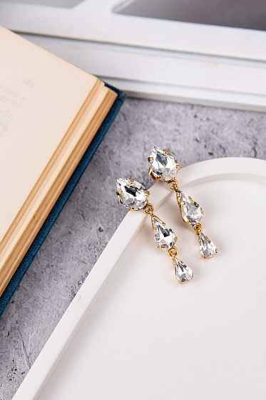 картинка Серьги (кристалл прозрачный) Италия Claudio Canzian 002 02 760 ювелирный  магазин Калина являющийся официальным дистрибьютором в России 