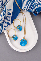 Колье (керамика голубой, г/п: золото, длина 46.5 см, 2.4х2.2 см) Испания 01905008 Maximilianas