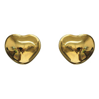 Пусеты Сердце (керамика, г/п: золото, 1.4х1см) Испания 01902026