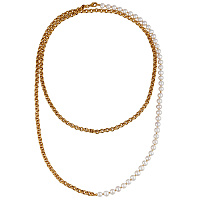 Колье (Жемчуг белый 6мм, г/п: золото 140 см) Uvelina BS05 0705G-31N