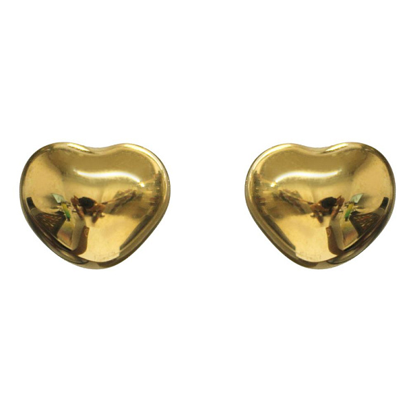 Пусеты Сердце (керамика, г/п: золото, 1.4х1см) Испания 01902026