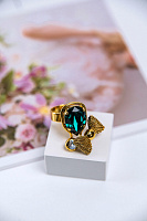 Кольцо Бантик (кристалл зеленый) Италия  Claudio Canzian 002 01 133