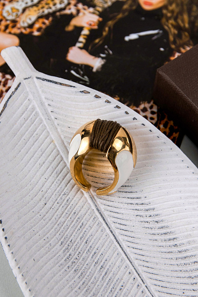 Кольцо (эмаль, хлопковый шнур, г/п: золото, р.17,5) Италия ANNIBALE BALDINI 007 01 025