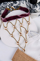 Колье Чокер (кристаллы персиковые, до 40 см, 15.5х13.5 см) Италия Claudio Canzian 002 05 838