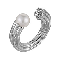 Кольцо (Майорка белая,цирконий. г/п: родий, р.18) Испания Madreperla 020 01 051