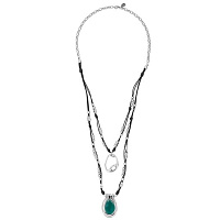 Колье (муранское стекло - бирюзовый, нат.кожа) 232832-12 Испания Ciclon 25TH-COLORS