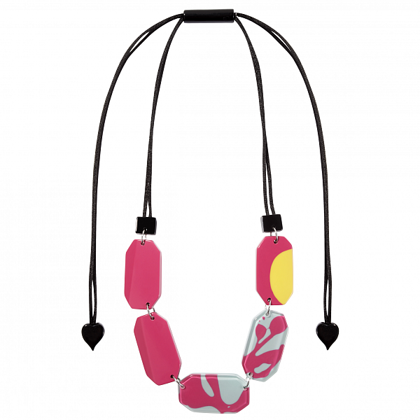 Колье Century (фуксия, мята, желтый, дл.регулируется) Голландия ZSISKA