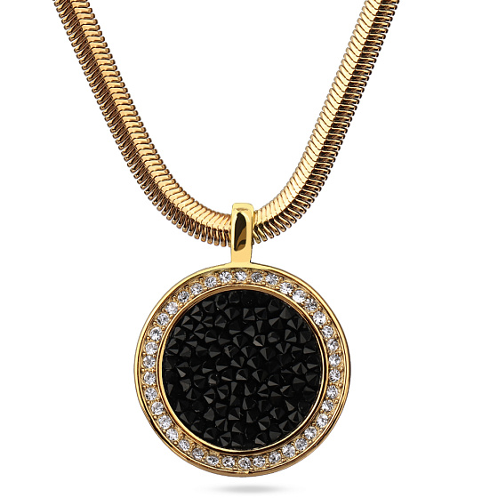 картинка Колье Галактика (Кристаллы черные, г/п: золото, 45-50 см) Uvelina SW00 0060G-280P ювелирный  магазин Калина являющийся официальным дистрибьютором в России 