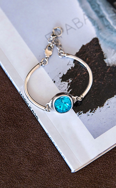 Браслет (кристалл бирюзовый, г/п: серебро, регулируется ) EMO131-36-0 Испания Ciclon Emotion