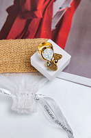 Кольцо Бантик (кристалл цвета белый опал) Италия  Claudio Canzian 002 01 133