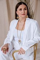 Колье Круиз (кристаллы голубые, белый опал, 89см, кулон 9,5х3,5см) Италия Claudio Canzian 002 05 762